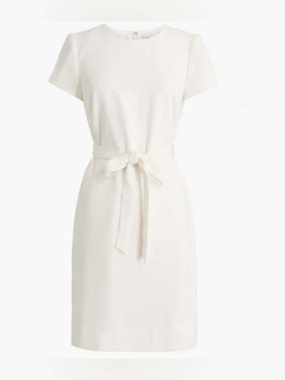 J. Crew Ivory Short Sleeve Adjustable Tie Belt Dress Size 12 - never worn NWT